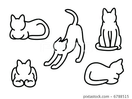 450x337 cat outlines five cat outlines cat head outline images