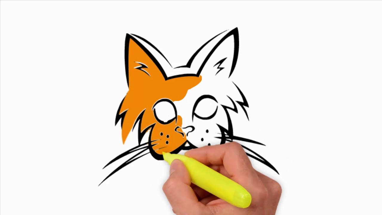 1280x720 Coloring Pages How To Draw Cat Face For Kids
