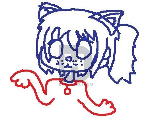 541x477 How To Draw A Chibi Cat Girl Easy, Step