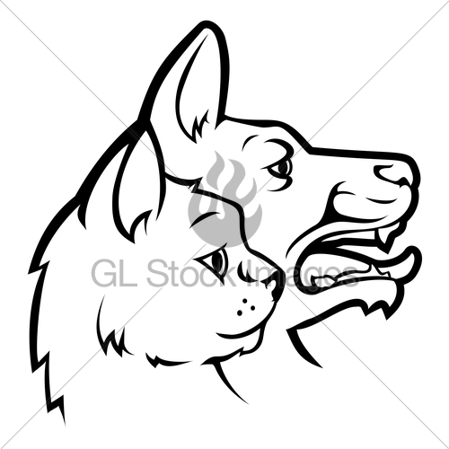 500x500 Pets Cat And Dog Faces Icon Gl Stock Images