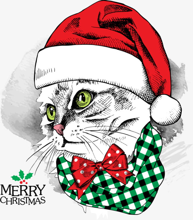 650x739 Cat In Profile Wearing Christmas Hats Free Graphics