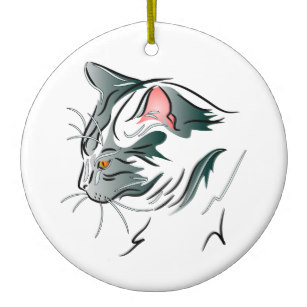 307x307 Cats In Profile Christmas Decorations