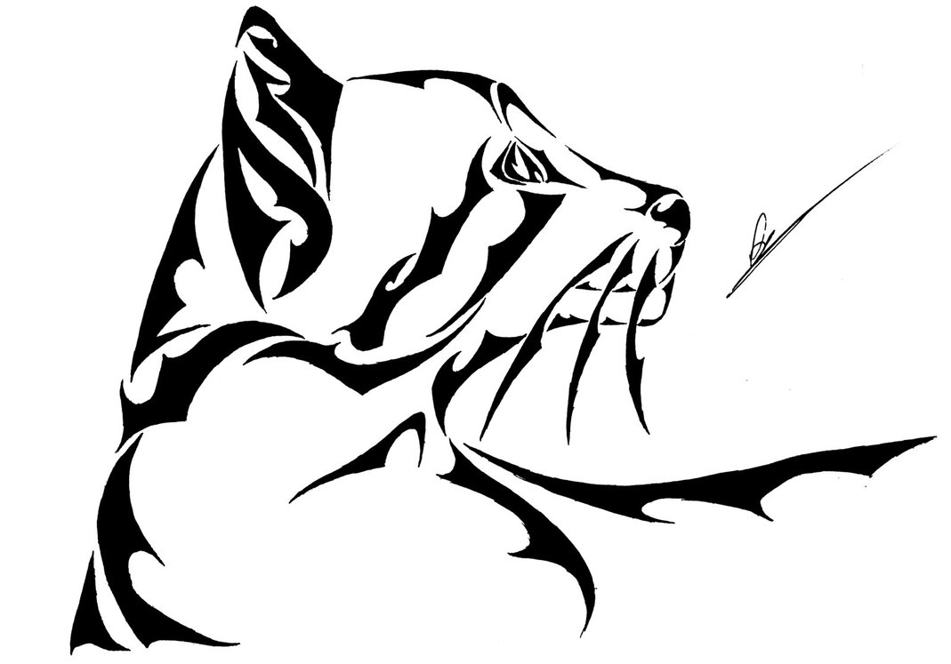 1069x747 Cute Tribal Cat In Profile