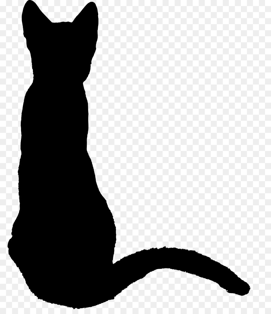 900x1040 Kitten, Silhouette, Drawing, Transparent Png Image Clipart Free
