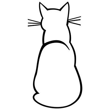 350x350 Cat Silhouette Sitting Kitty Vinyl Decal Window