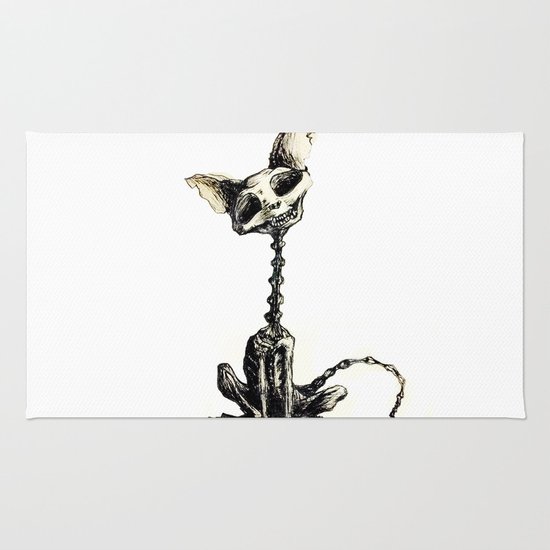 550x550 Cat Skeleton Rug