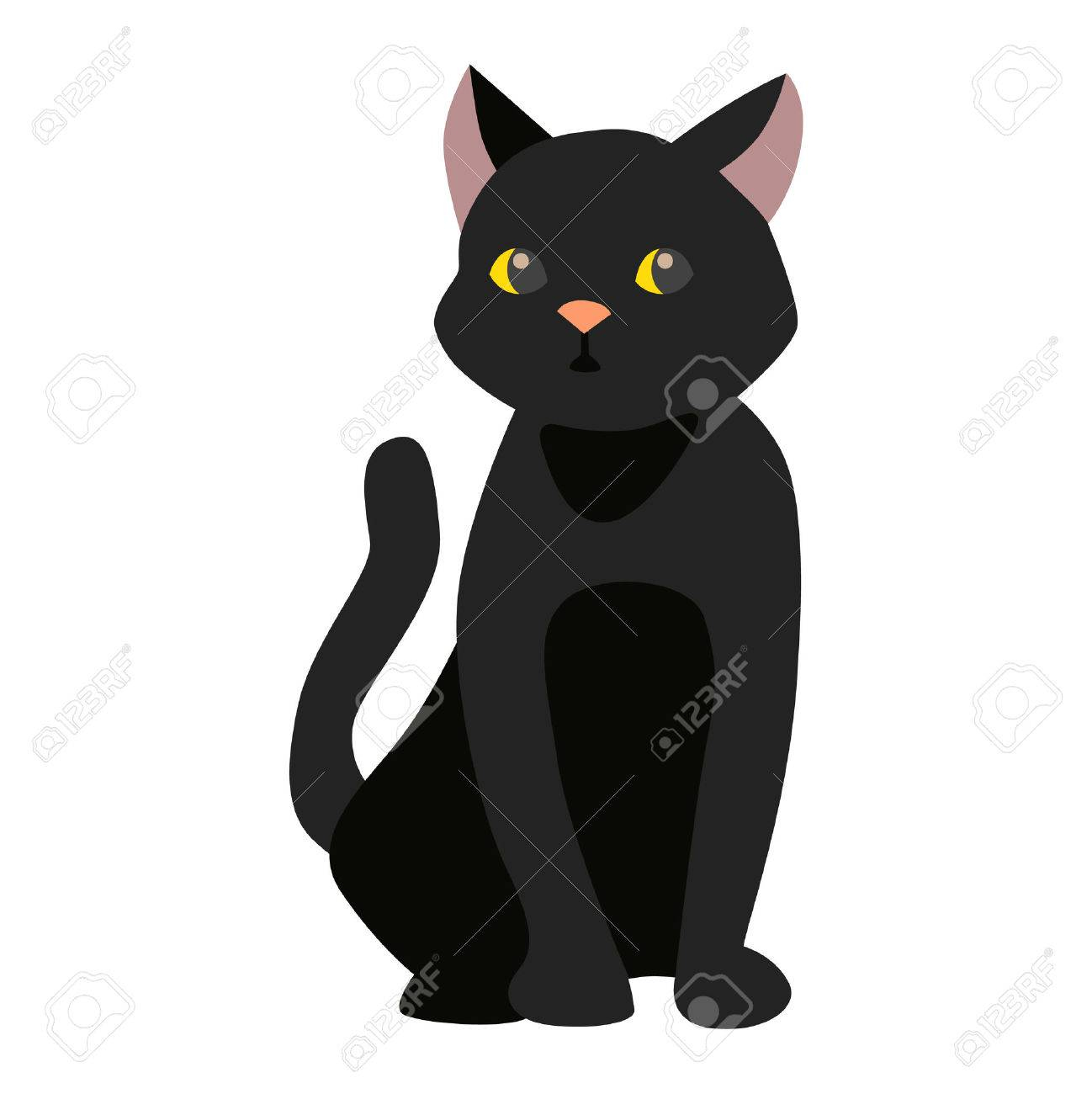 1298x1300 Latest Cartoon Black Cat Drawing Skeleton Cute Stock Vector
