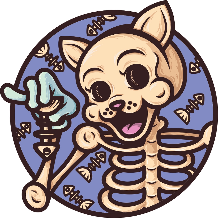 900x900 Skeleton Cat, Image