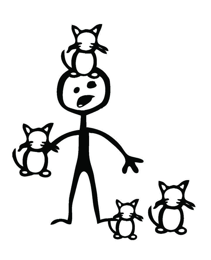 720x888 Details About Extra Cats For Your Stick Figure Family Crazy Cat