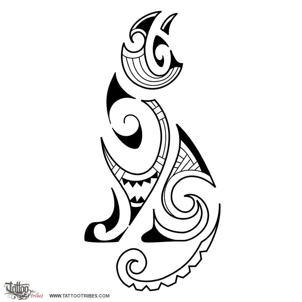 1000x1000 Maori Cat Tattoo Design