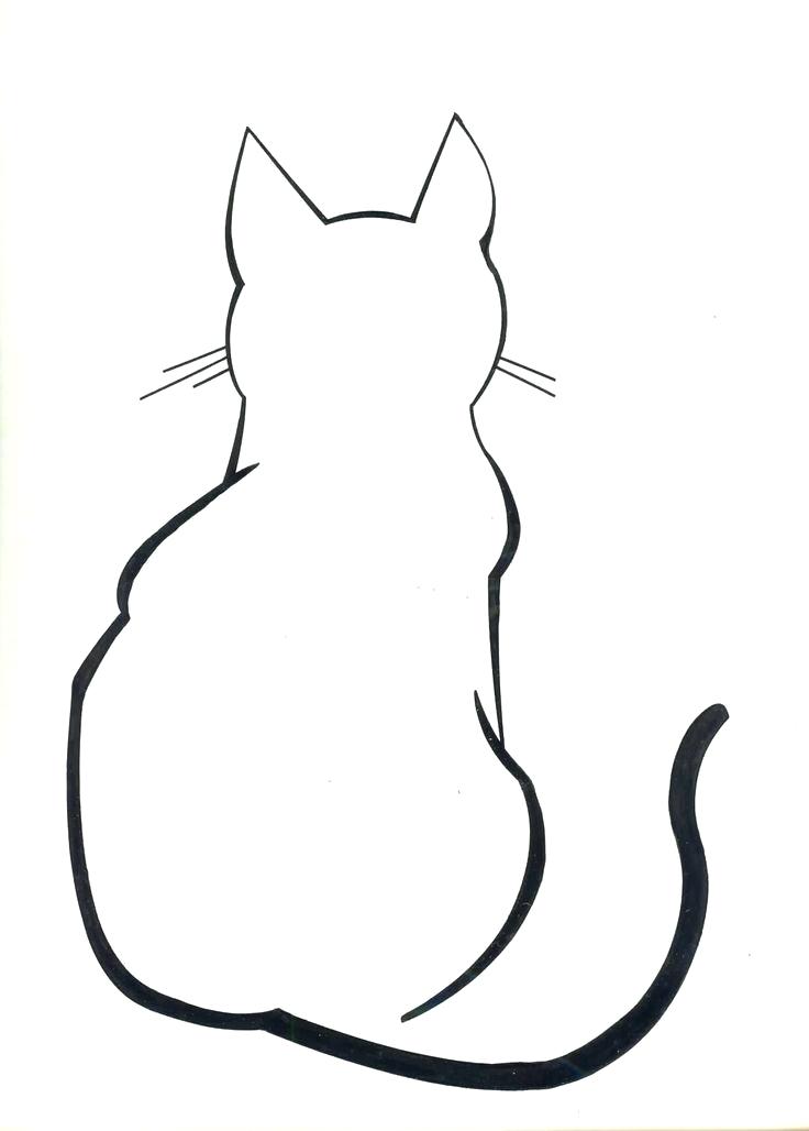 736x1028 Simple Cat Drawing Simple Cat Drawing Step