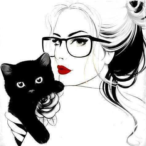 474x474 Glasses Drawings Illustrations Art, Cat Art, Drawings
