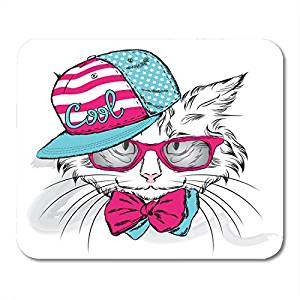 300x300 Nakamela Mouse Pads Kitten White Teenager Cat In Cap