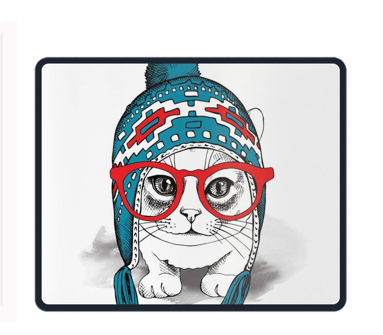 1500x1313 Single Cat Red Glasses Mouse Pad Office Products