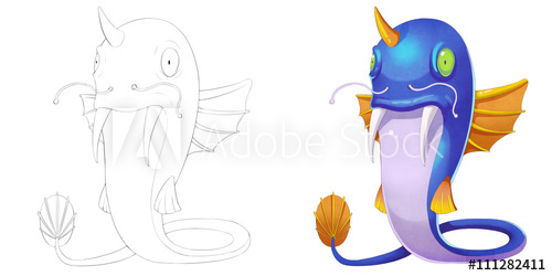 500x250 Coloring Book And Monster Creature Character Design Set Cat