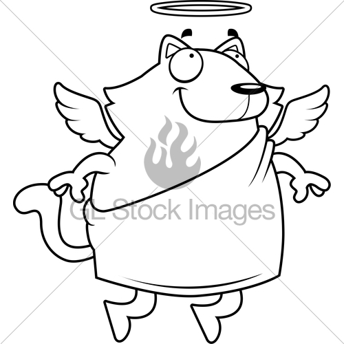 500x500 Angel Cat Gl Stock Images