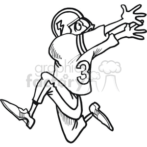 300x300 Football Player Running To Catch The Ball Clipart Royalty Free
