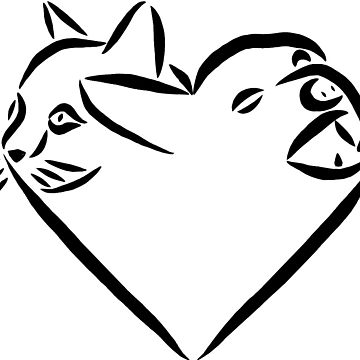 360x360 Catdog Heart Cute Love Cat Dog Katze Hund Herz Liebe Red Rot