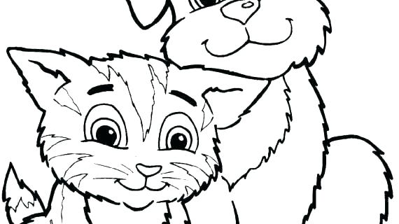 570x320 Coloring Pages Cats And Dogs