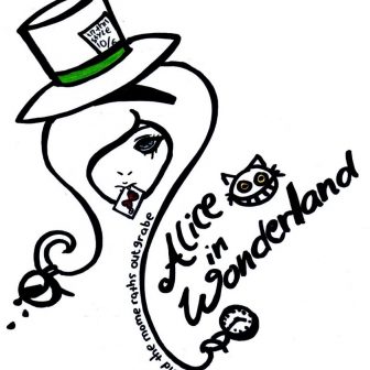 336x336 Alice In Wonderland Characters Drawing Dark Images Step