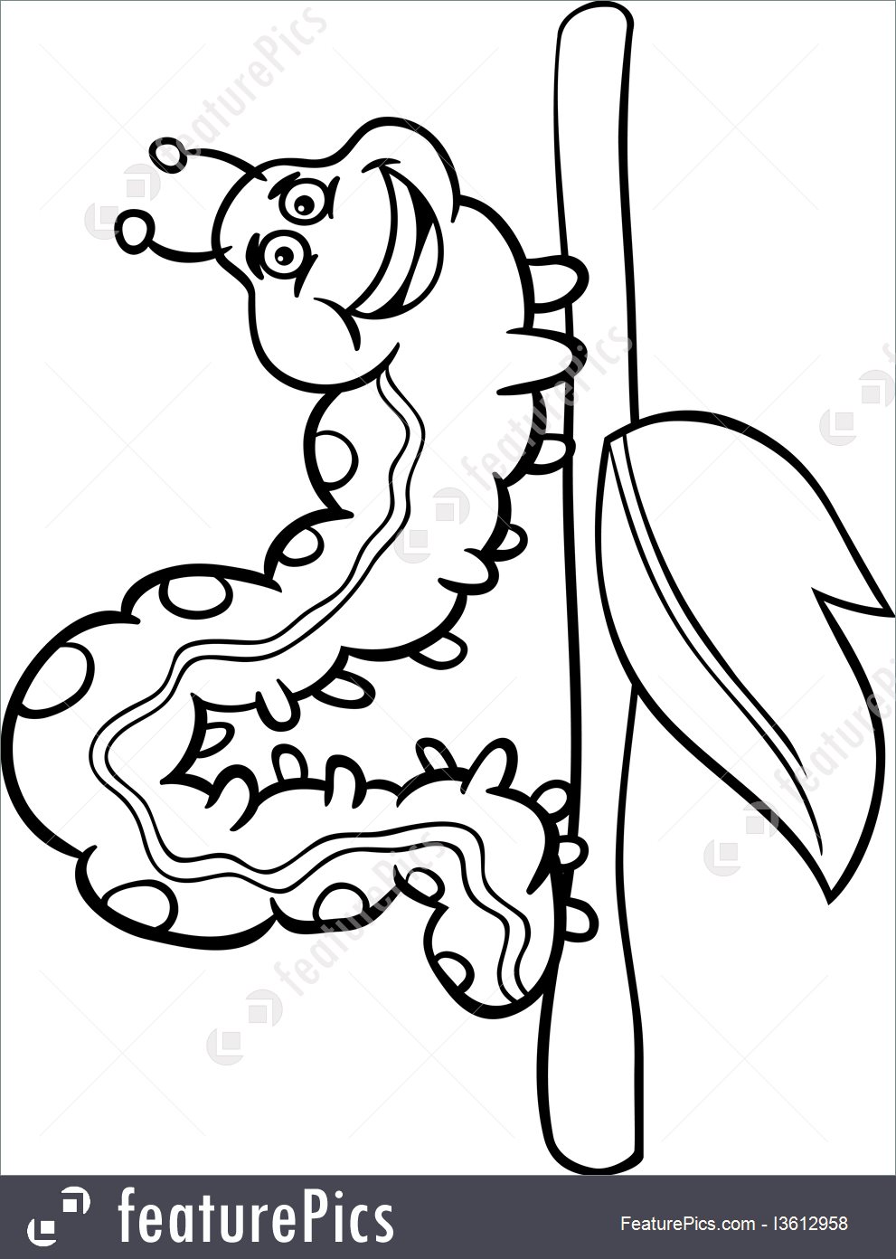 991x1392 Caterpillar Insect Cartoon For Coloring Book Illustration