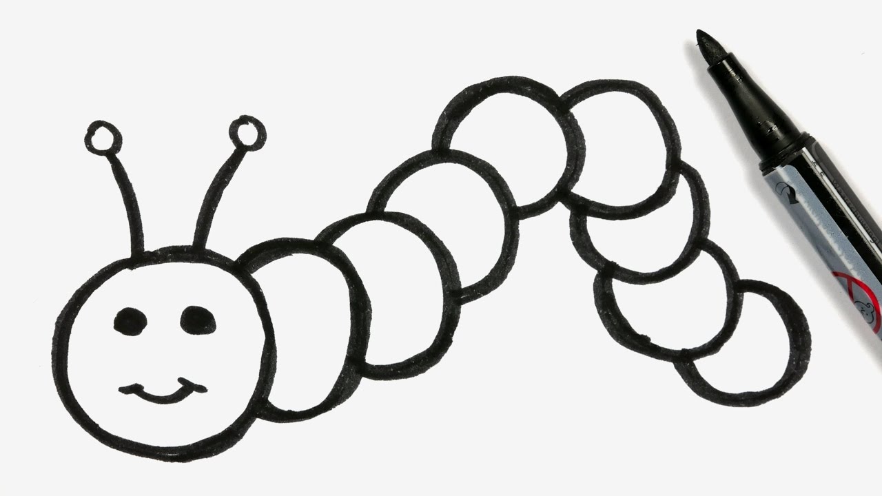 1280x720 How To Draw A Cartoon Caterpillar