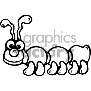 300x300 Cute Cartoon Caterpillar Black White Clipart Royalty Free Clipart