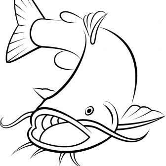 Catfish Line Drawing | Free download on ClipArtMag