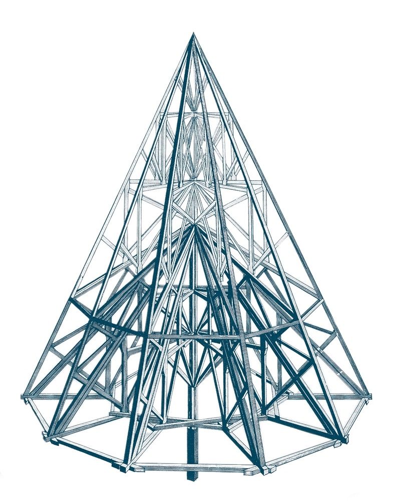 797x1000 drawing of the reciprocal timber framework of lincoln cathedral