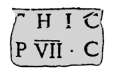 232x154 drawing of the fragmentary imperial inscription documented