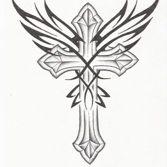 336x336 Simple Cross Drawings Catholic Cool Easy Step Contour