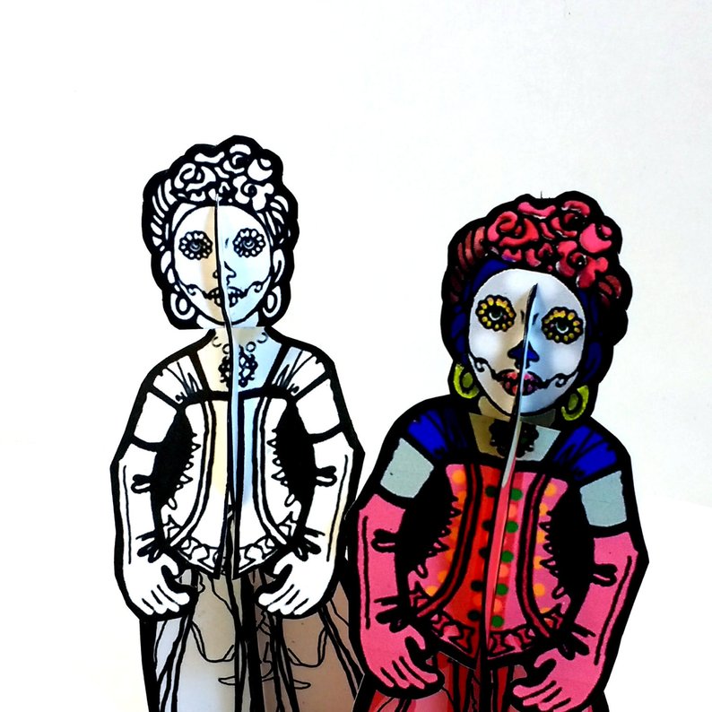 794x794 la calavera catrina sugar skull monster paper doll set etsy