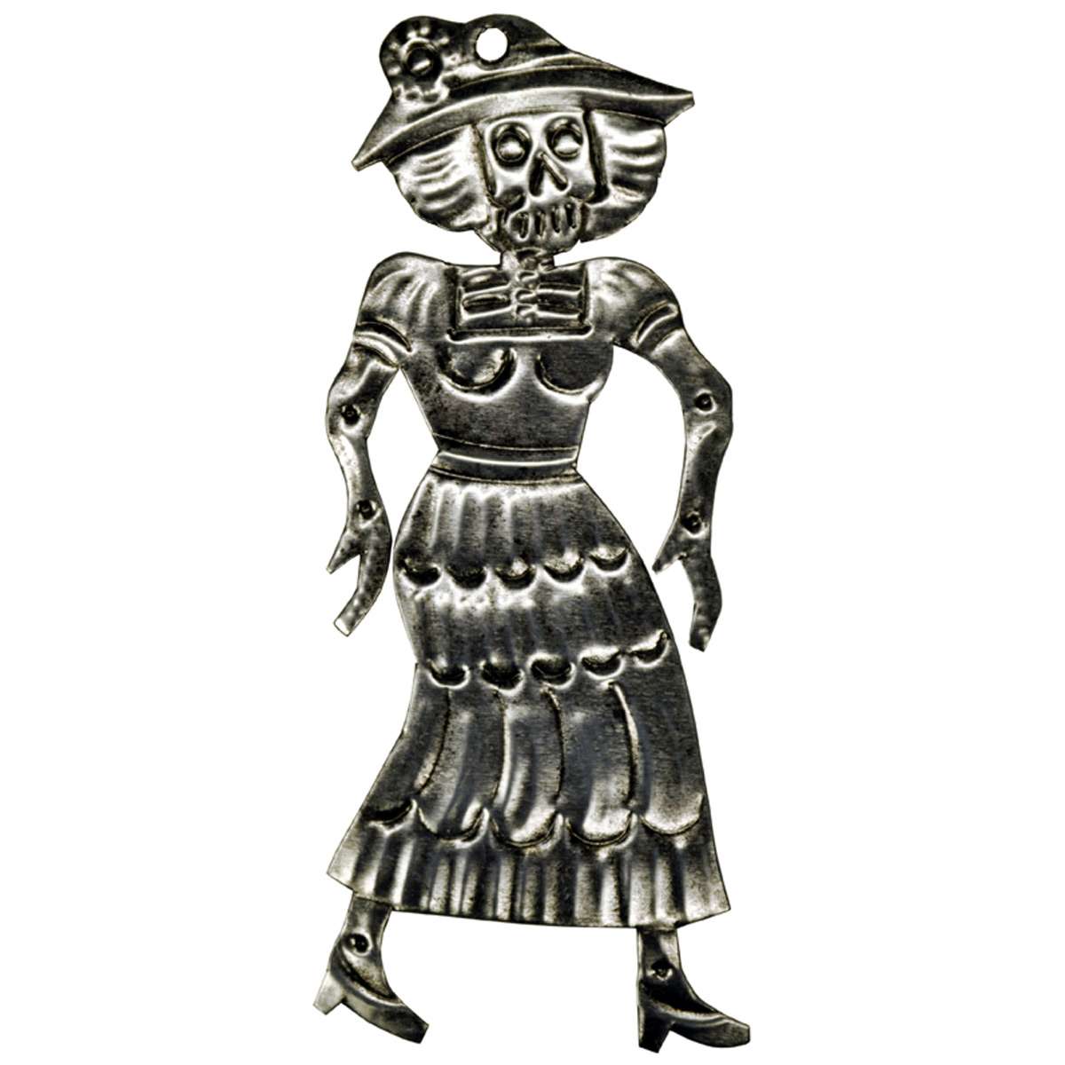 1200x1200 Mexican Tin Ornament Vintage Catrina Superskull