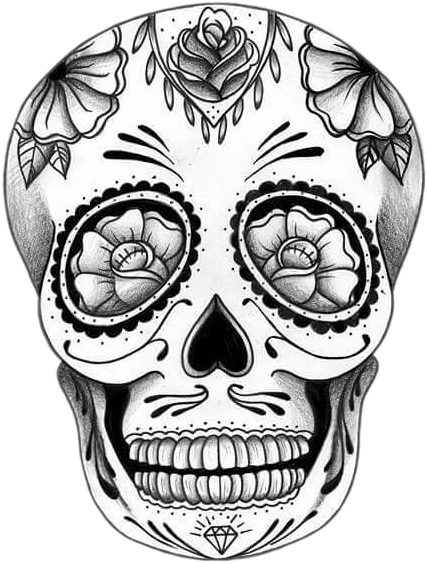 427x563 calavera catrina ilustration flowers