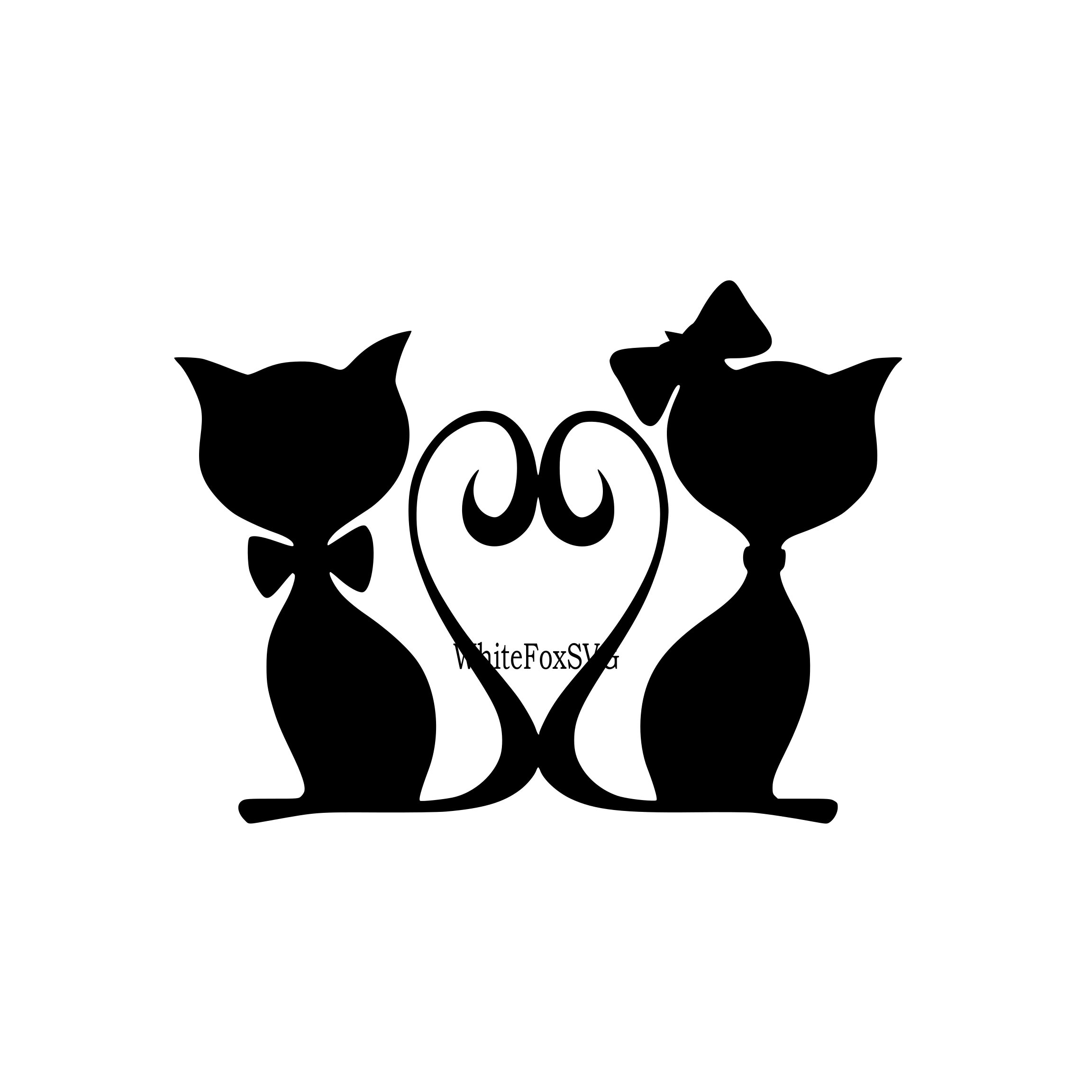 2304x2304 Cute Cats Cat Couple Cats In Love Hearts Cute Romance Etsy