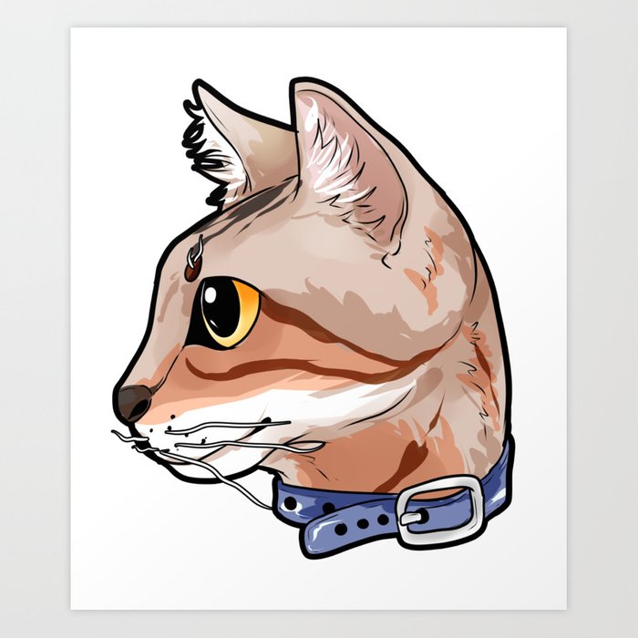 700x700 Sokoke Cat Face Cats Kitty Cute Crazy Love Cartoon Art Print