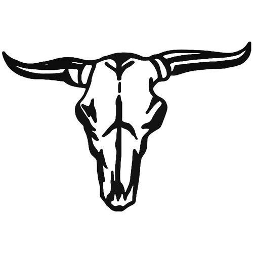 500x500 Longhorn Cattle Skull Vinyl Decal Sticker