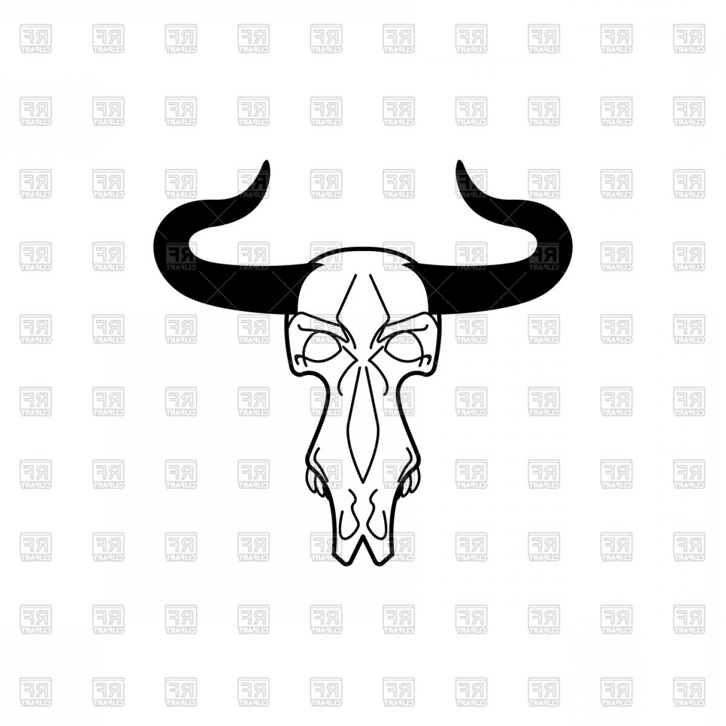 1440x1440 Skull Cow Head Of Skeleton Bull Trophy Vector Clipart Soidergi