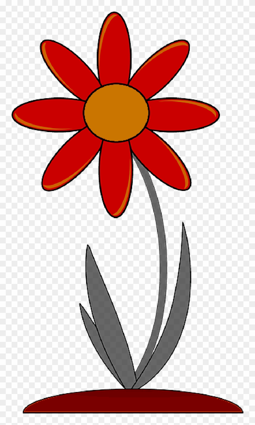 880x1467 Red, Outline, Drawing, Plants, Flower, Flowers, Cartoon Clipart