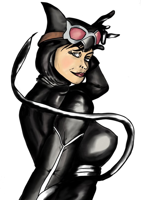 570x806 catwoman birthday card valentines day card etsy