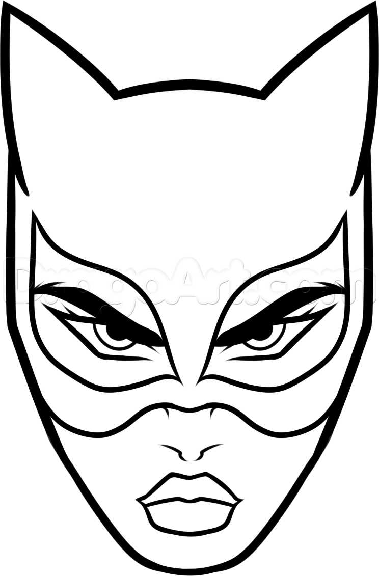 744x1131 how to draw catwoman easy, step