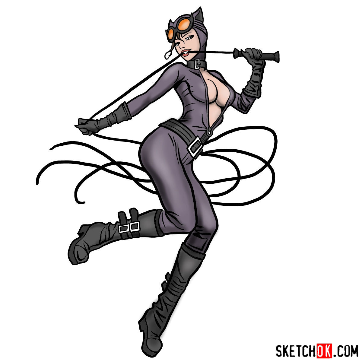 1200x1200 how to draw catwoman superheroine from dc comics