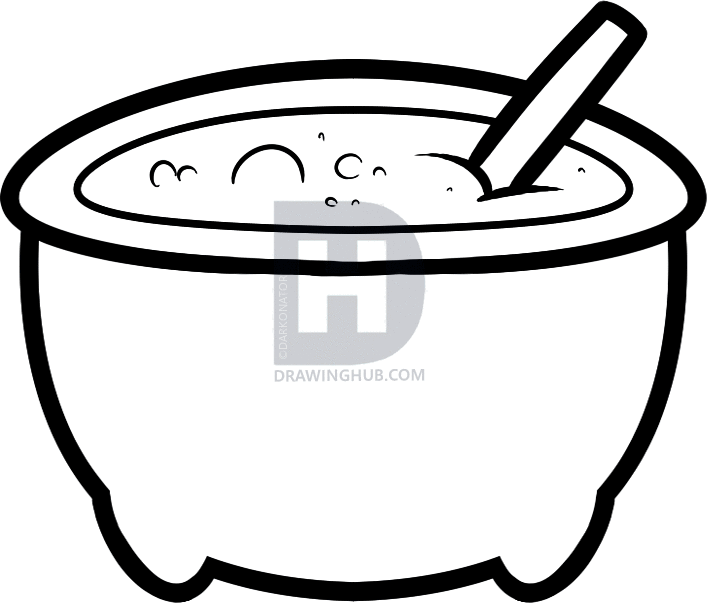 707x603 how to draw a cauldron, halloween cauldron, step