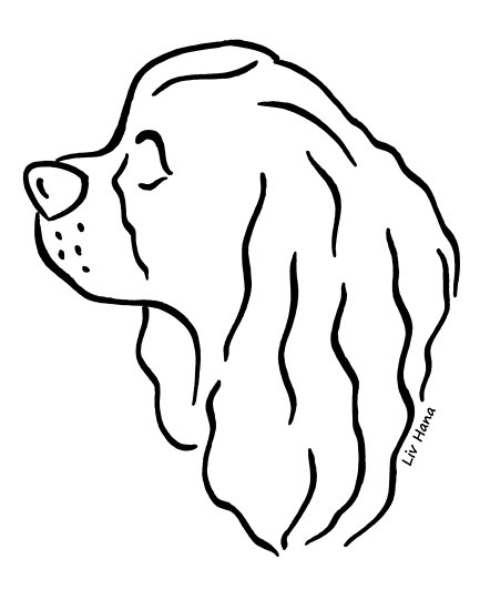 433x550 Cavalier King Charles Silhouette Outline Posters