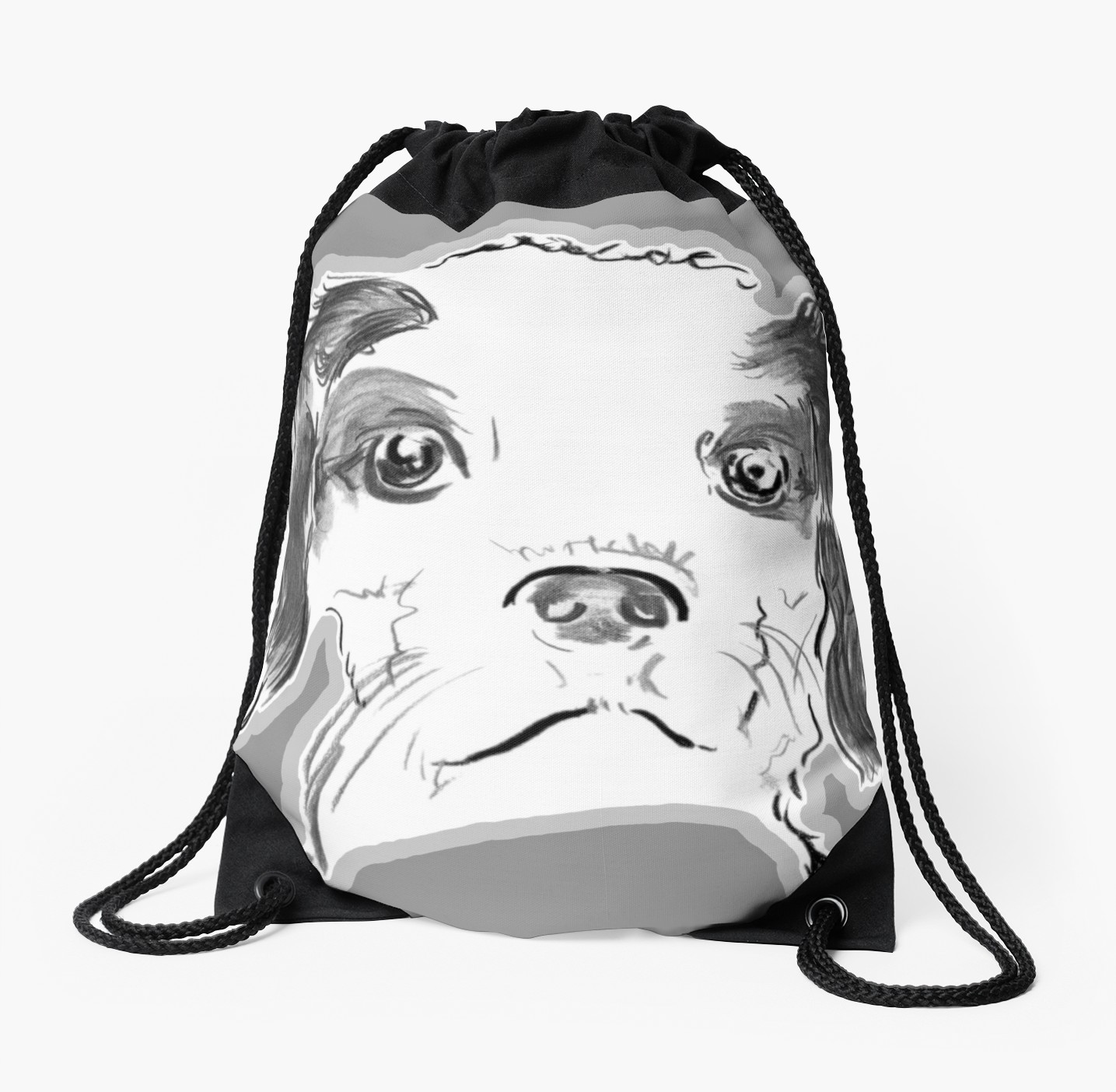 1435x1404 Cavalier King Charles Spaniel Puppy Drawing Drawstring Bag