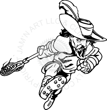 353x361 Cavalier Holding Lacrosse Stick