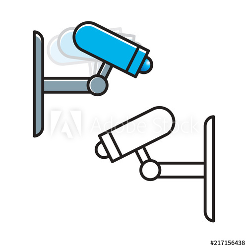 500x500 Isolated Cctv Camera Vector Drawing