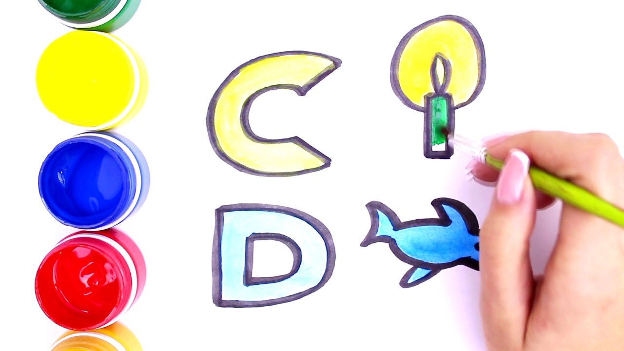 1280x720 Learn Abc Letters C D How To Draw Coloring Alphabets Paint