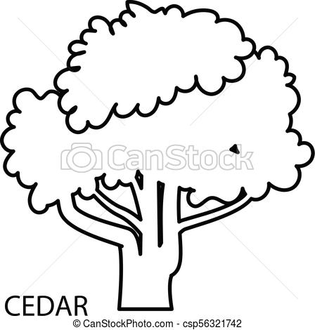 448x470 cedar icon, outline style cedar icon outline illustration