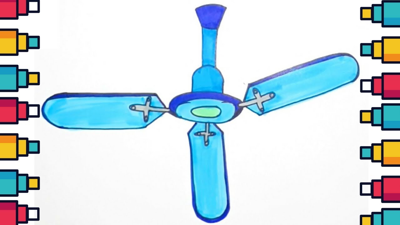 1280x720 How To Draw Ceiling Fan Step